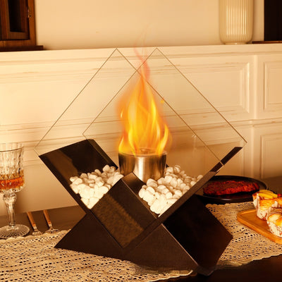 Diamond Indoor Outdoor Portable Metal Heating Desktop Small Fire Pit Fireplace Light
