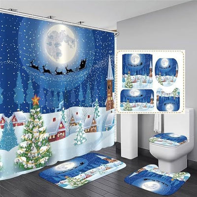 Creative Shower Curtain Waterproof Christmas Shower Curtain Cloth
